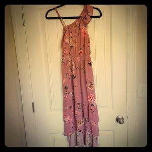 Love Fire One Shoulder Floral Dress